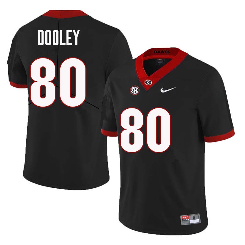 Georgia Bulldogs #80 J.T. Dooley College Football Jerseys Sale-Black